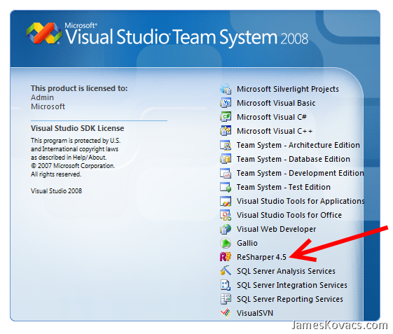 ReSharper 4.5 in Experimental Hive